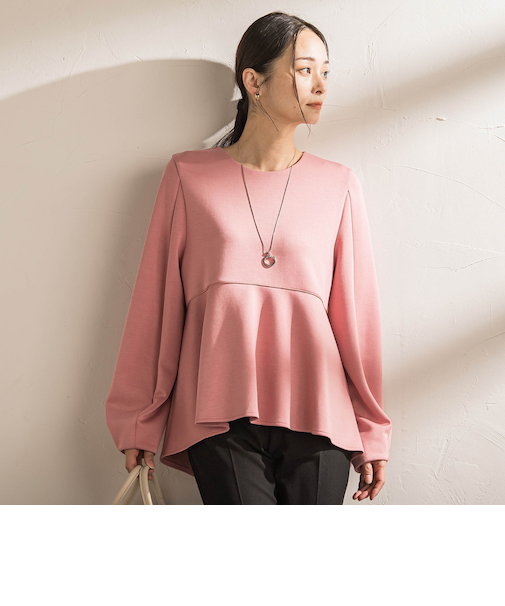 ペプラムシルエットプルオーバー≪洗える≫