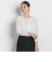 【WEB限定 13号】フロントタックブラウス≪透けにくい≫