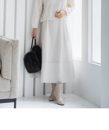 素材切り替えオーガンジースカート