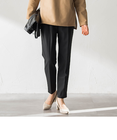 【WEB限定】美シルエット裏起毛ストレッチパンツ≪13号あり/毛玉防止≫