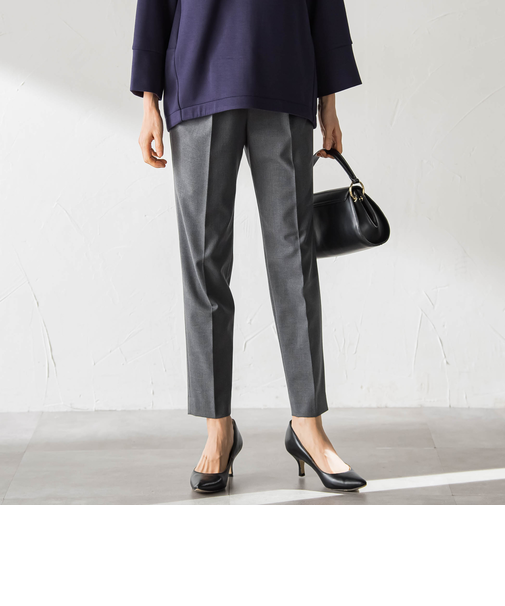 【WEB限定】美シルエット裏起毛ストレッチパンツ≪13号あり/毛玉防止≫