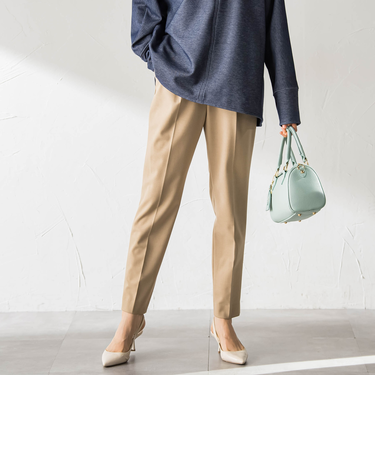 【WEB限定】美シルエット裏起毛ストレッチパンツ≪13号あり/毛玉防止≫