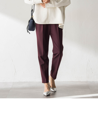 【WEB限定】美シルエット裏起毛ストレッチパンツ≪13号あり/毛玉防止≫