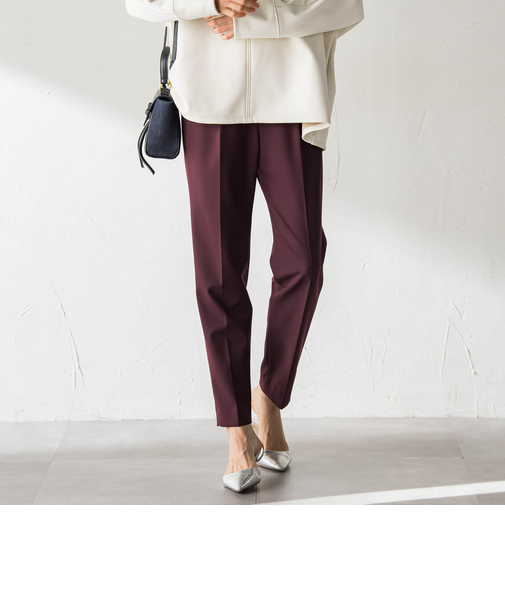 【WEB限定】美シルエット裏起毛ストレッチパンツ≪13号あり/毛玉防止≫