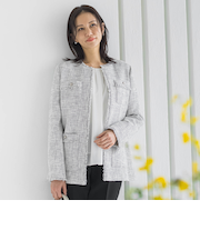 【WEB限定 13号】ストレッチツイードミドルジャケット