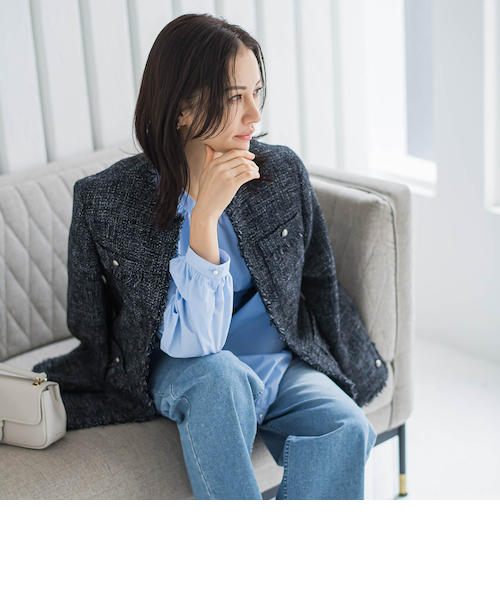 WEB限定 13号】ストレッチツイードミドルジャケット｜ロートレアモンの