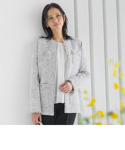 ストレッチツイードミドルジャケット｜ロートレアモンの通販｜&mall