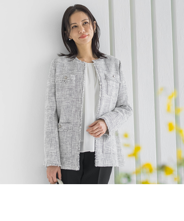 ストレッチツイードミドルジャケット