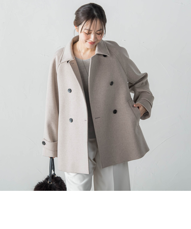 カシミヤコンライトリバーショートコート