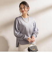 【WEB限定】《暖色美》裏起毛クルーネックトップス≪手洗い≫