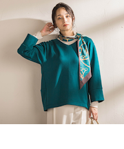 【WEB限定】《暖色美》裏起毛Vネックトップス≪手洗い≫