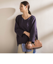 【WEB限定】《暖色美》裏起毛Vネックトップス≪手洗い≫