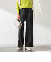 両面起毛ドロストワイドパンツ