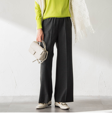 両面起毛ドロストワイドパンツ