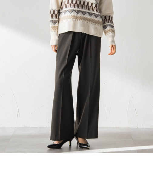 両面起毛ドロストワイドパンツ