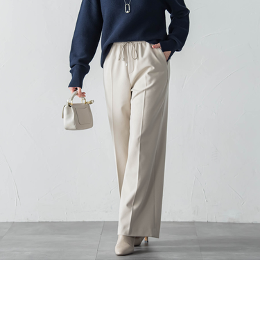 両面起毛ドロストワイドパンツ