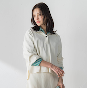 襟付きスキッパーニットプルオーバー