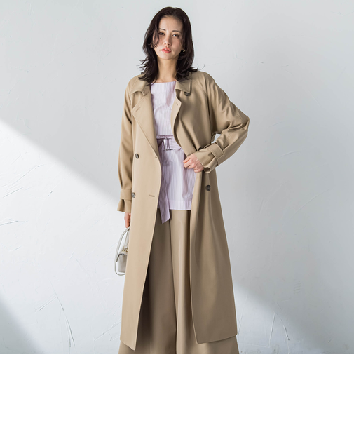 【ラク軽トレンチ】ラグランスリーブスプリングコート≪手洗い≫