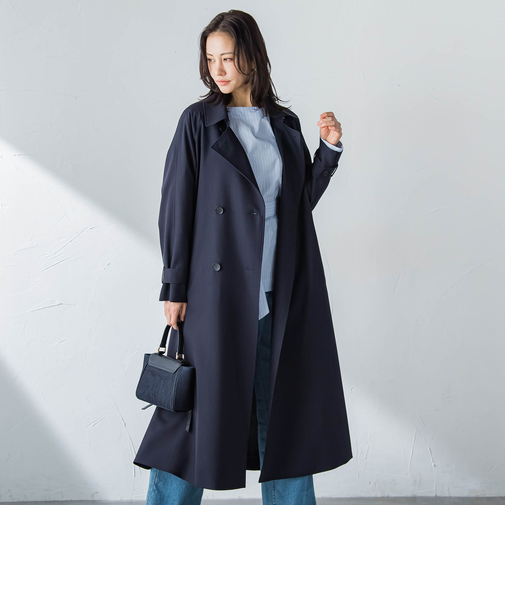 【ラク軽トレンチ】ラグランスリーブスプリングコート≪手洗い≫