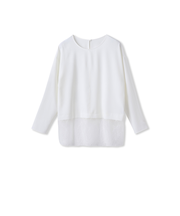 裾レースジョーゼットブラウス