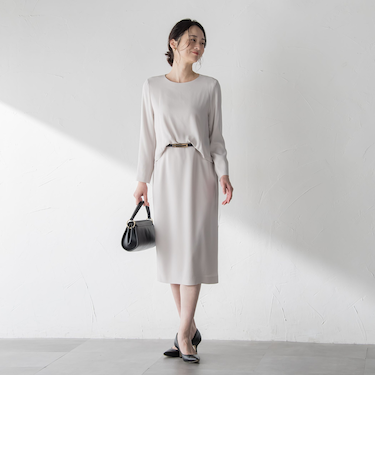 アチェローザバックサテンジョーゼットワンピース