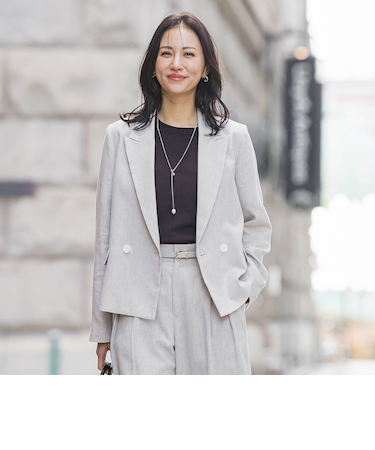 クラシックポリリネンヘリンボンジャケット≪手洗い≫