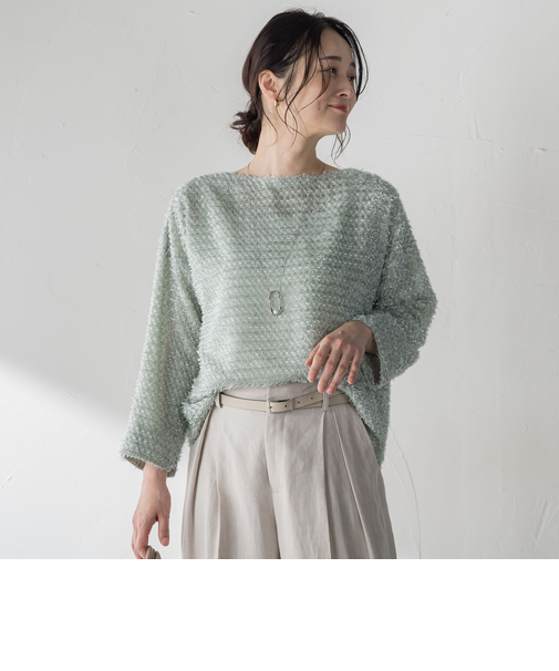 カットジャガードブラウス