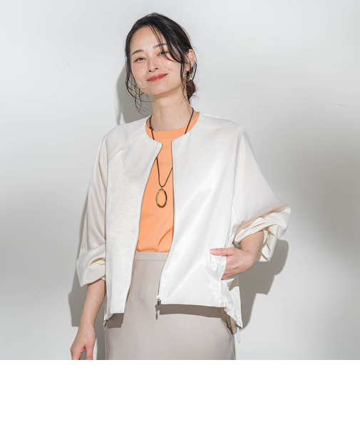 サテンジップブルゾン≪手洗い≫