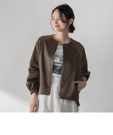 サテンジップブルゾン≪手洗い≫