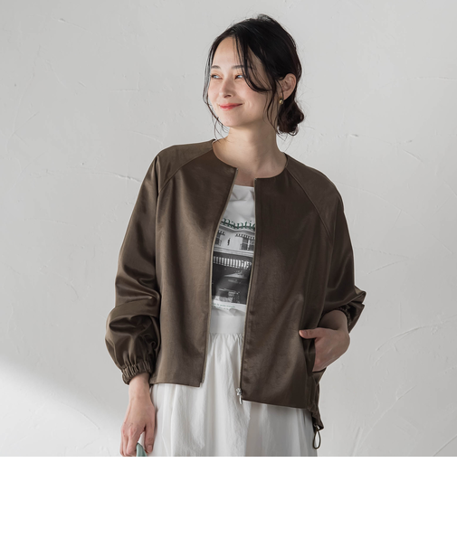 サテンジップブルゾン≪手洗い≫