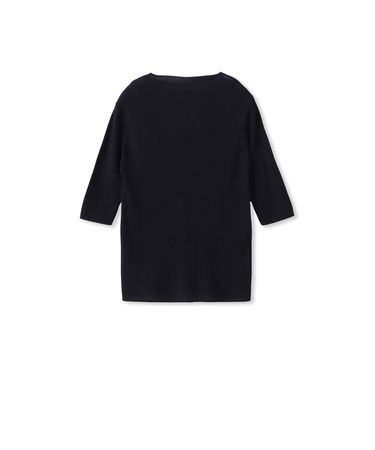 シルクコンリブ5分袖プルオーバー