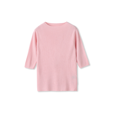 シルクコンリブ5分袖プルオーバー