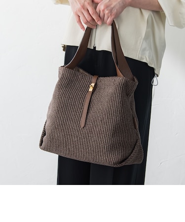 【violadoro】ラフィア調ベルトトート[V-8908]