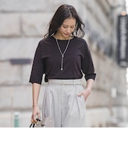 クルーネック五分袖ニット≪WEB限定サイズ11号/WEB限定カラーあり/洗える≫