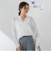 シアーブロードバンドカラーブラウス