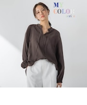 シアーブロードバンドカラーブラウス