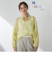 シアーブロードバンドカラーブラウス