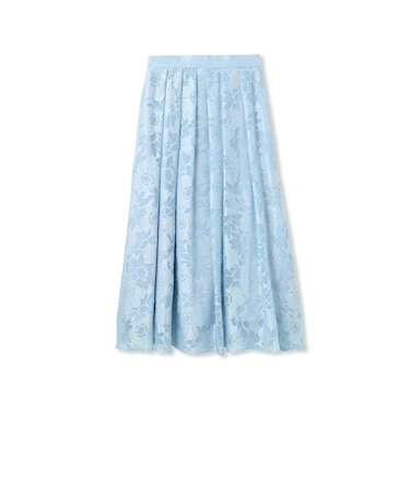 フラワーオパールプリントフレアースカート