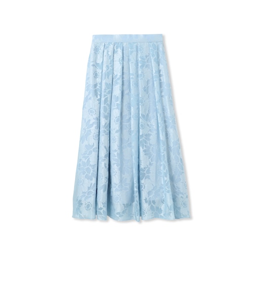 フラワーオパールプリントフレアースカート