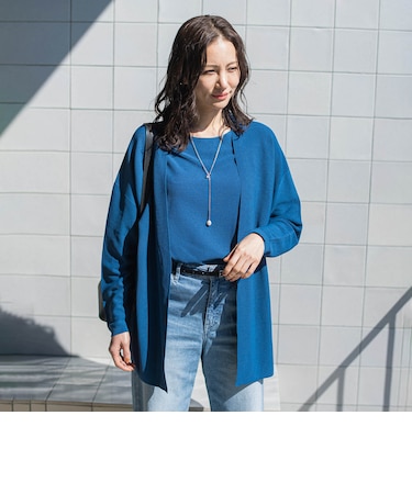 ストレッチ着流しカーディガン