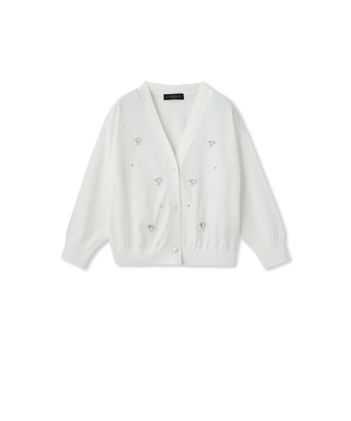 ビジュー刺繍カーディガン