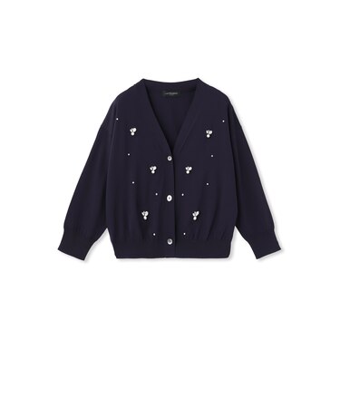 ビジュー刺繍カーディガン