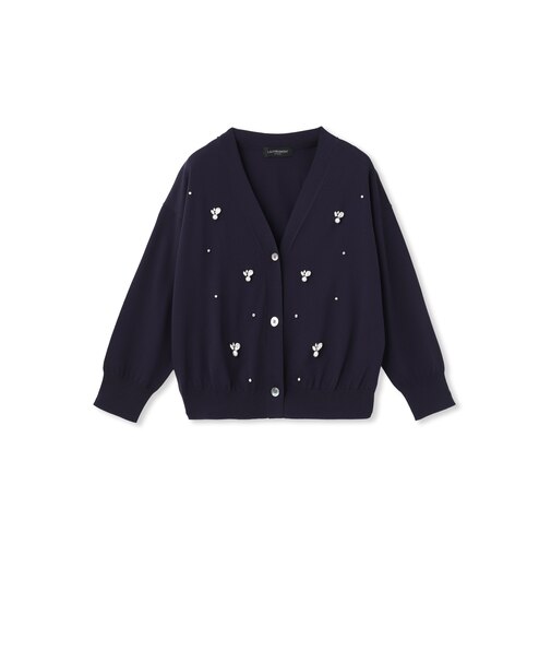 ビジュー刺繍カーディガン