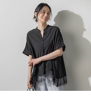 裾レーススキッパーブラウス