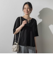 【WEB限定】≪夏の体型カバーに≫タックフレアカットソー