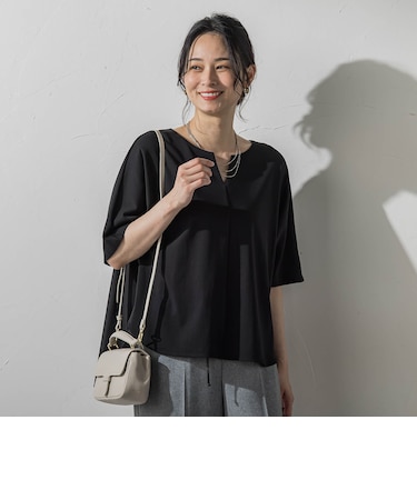 【WEB限定】≪夏の体型カバーに≫タックフレアカットソー