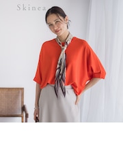 【skinea】≪着る化粧品≫ドルマンスリーブ五分袖ニット