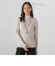 【Skinea】≪着るスキンケア≫リブハイネックニット