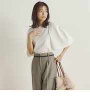 【BIOGRACE】ケープ風ニット≪手洗い可能≫