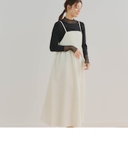 【WEB限定】小花ジャガードキャミワンピース≪手洗い可能≫